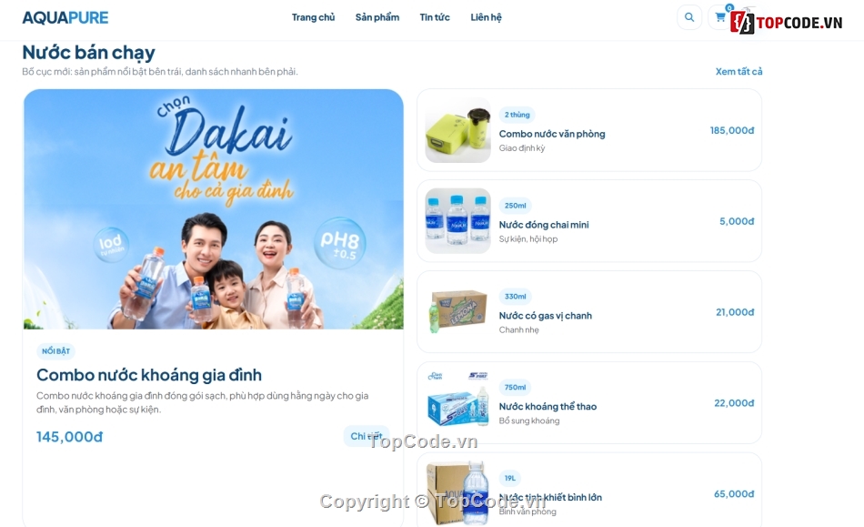 website,website bán nước,web bán nước